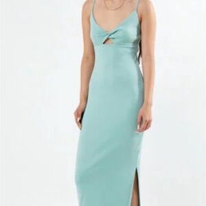 Roxy Aqua Midi Dress with Cutout NWT